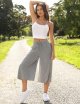 Wide Leg Cropped Palazzo Pants for Women Culottes with Pockets Summer Gaucho Pants