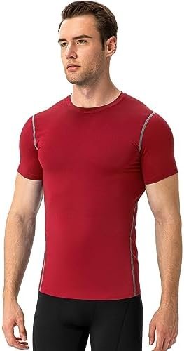 Compression Shirts Men Short Sleeve Athletic Workout Shirts Cool Dry Sports Baselayer Undershirts Gym Tops