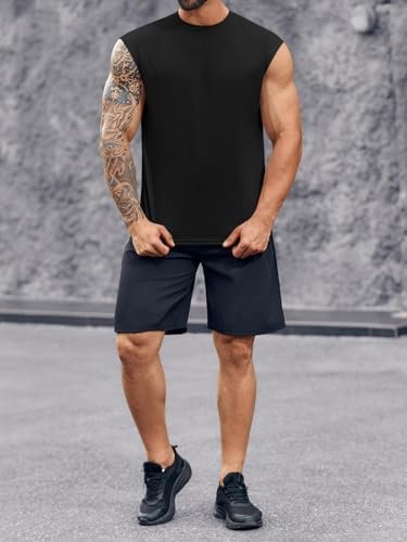 Mens Workout Tank Top Sleeveless Shirt Quick Dry Muscle Gym Bodybuilding Fitness Training T Shirts