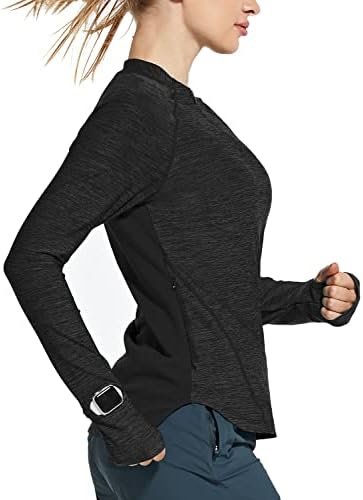 Women's Long Sleeve Running Shirts Quick Dry Lightweight Pullover Workout Tops Athletic T-Shirts Moisture Wicking