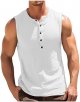 Men's Casual Tank Top Shirt Summer Beach Hippie Shirt Half Button Sleeveless Muscle T Shirts Quick Dry Fitness Shirt