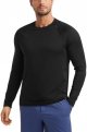 Mens Long Sleeve Tee Shirts Pullover Casual Lounge Shirts Quick Dry Running Gym Crew Neck T-Shirt Tops