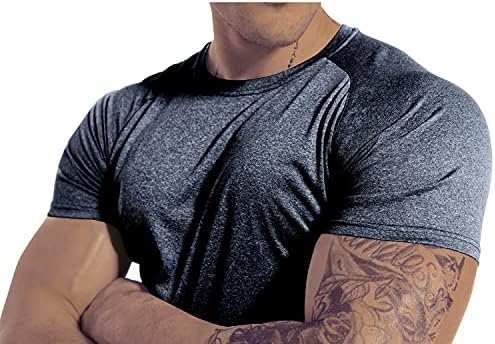 Men's 3pack Dry Fit Workout Gym Short Sleeve T Shirt Moisture Wicking Active Athletic Performance Running Shirts