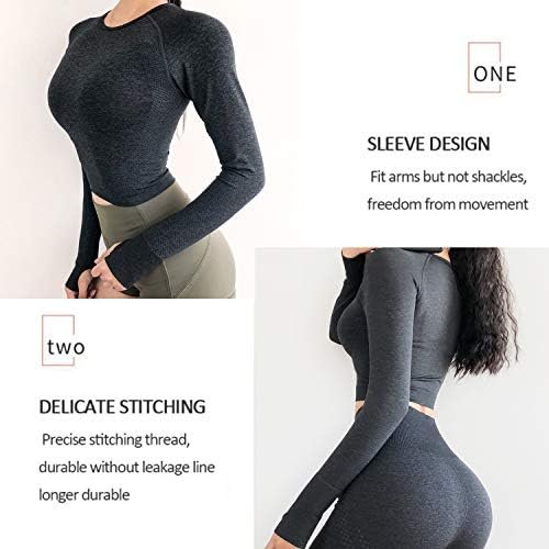 Women's Crop Long Sleeves Workout Tops Sports Shirts