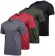 4 Pack: Men's Dry-Fit Short Sleeve Pocket Crew Performance Athletic T-Shirt (Available in Big & Tall)