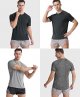 Mens Quick Dry Fit Athletic Workout Gym Running Tshirt Active Tee for Men Activewear Sport Fitness Moisture Wicking Shirt