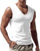 Men's V Neck Tank Top Lightweight Athletic Solid Sleeveless T-Shirt