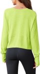 Womens Casual Long Sleeve Crop Tops Tee Loose Workout Athletic T-Shirts