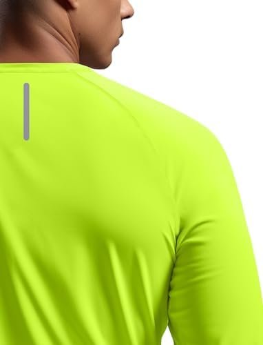 Mens Long Sleeve Workout Shirts Moisture Wicking Running Athletic Sport Performance T-shirt Lightweight SPF Sun Shirt