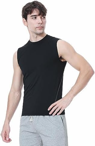 Men's Sleeveless Compression Shirt, Sports Base Layer Tank Top, Athletic Workout Shirt