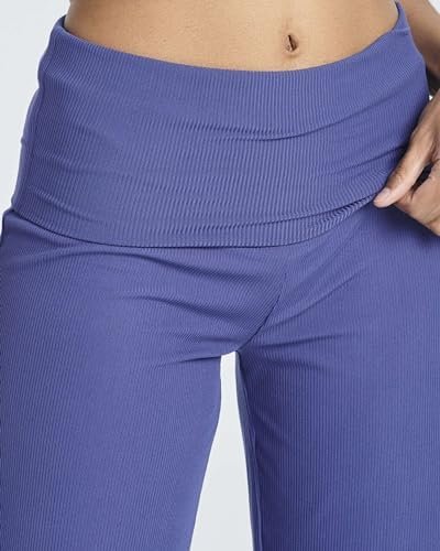 3 Pack: Women's Ribbed Foldover Wide Leg Loose Capri Open Bottom Yoga Lounge Pants (Available in Plus)