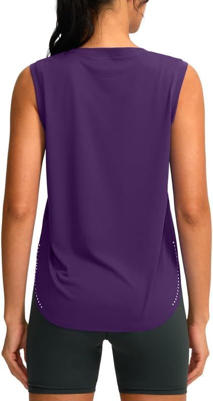 Women's Workout Tank Tops Lightweight Sleeveless Workout Tops Loose Fit Yoga Athletic Running Shirts