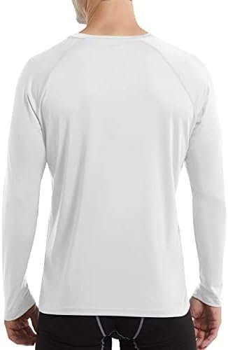 Men's Long Sleeve Shirts Lightweight UPF 50+ Sun Protection SPF Outdoor T-Shirts Fishing Hiking Running Tee Tops