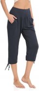 Women's Pajama Bottoms High Waisted Capri Pants Wide Leg Yoga Pants with Pockets Palazzo Pants For Women