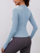 Womens Long Sleeve Workout Tops Quick Dry Quarter Zip Pullover Crop Yoga Athletic Slim Fit Shirts