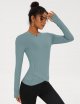 Cross Hem Athletic Compression Shirts Women's Long Sleeve Workout Tops Breathable Yoga T-Shirts with Thumb Hole