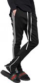 Mens Stripe Track Pants Skinny Fit Stretch Trouser Elastic Jogger Gym Workout