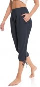 Women's Pajama Bottoms High Waisted Capri Pants Wide Leg Yoga Pants with Pockets Palazzo Pants For Women