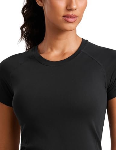 Seamless Workout Tops for Women Short Sleeve Athletic Tees Breathable Gym Running Yoga Tshirts Shirts