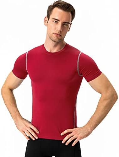 Compression Shirts Men Short Sleeve Athletic Workout Shirts Cool Dry Sports Baselayer Undershirts Gym Tops