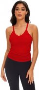 Women Sleeveless V Neck Crop Cami Top Racerback Tank Workout Tops Slim Fit Ribbed Gym Shirt Summer Going Out