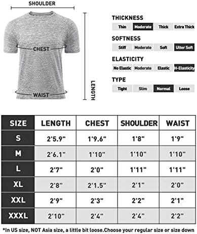 Mens Quick Dry Fit Athletic Workout Gym Running Tshirt Active Tee for Men Activewear Sport Fitness Moisture Wicking Shirt