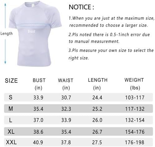 Men's Compression Shirts Short Sleeve Athletic Tops Cool Dry Running Undershirts Baselayer Sports Gym T-Shirt