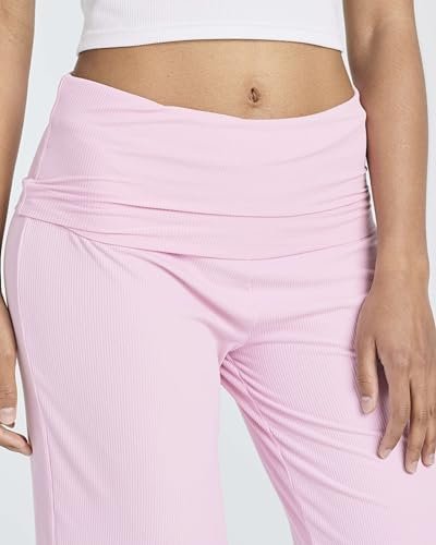 3 Pack: Women's Ribbed Foldover Wide Leg Loose Capri Open Bottom Yoga Lounge Pants (Available in Plus)