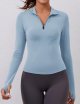 Womens Long Sleeve Workout Tops Quick Dry Quarter Zip Pullover Crop Yoga Athletic Slim Fit Shirts