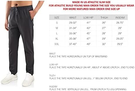 Mens Athletic Nylon Slim Fit Zipper Pockets Workout Active Sports Jogger Track Pants